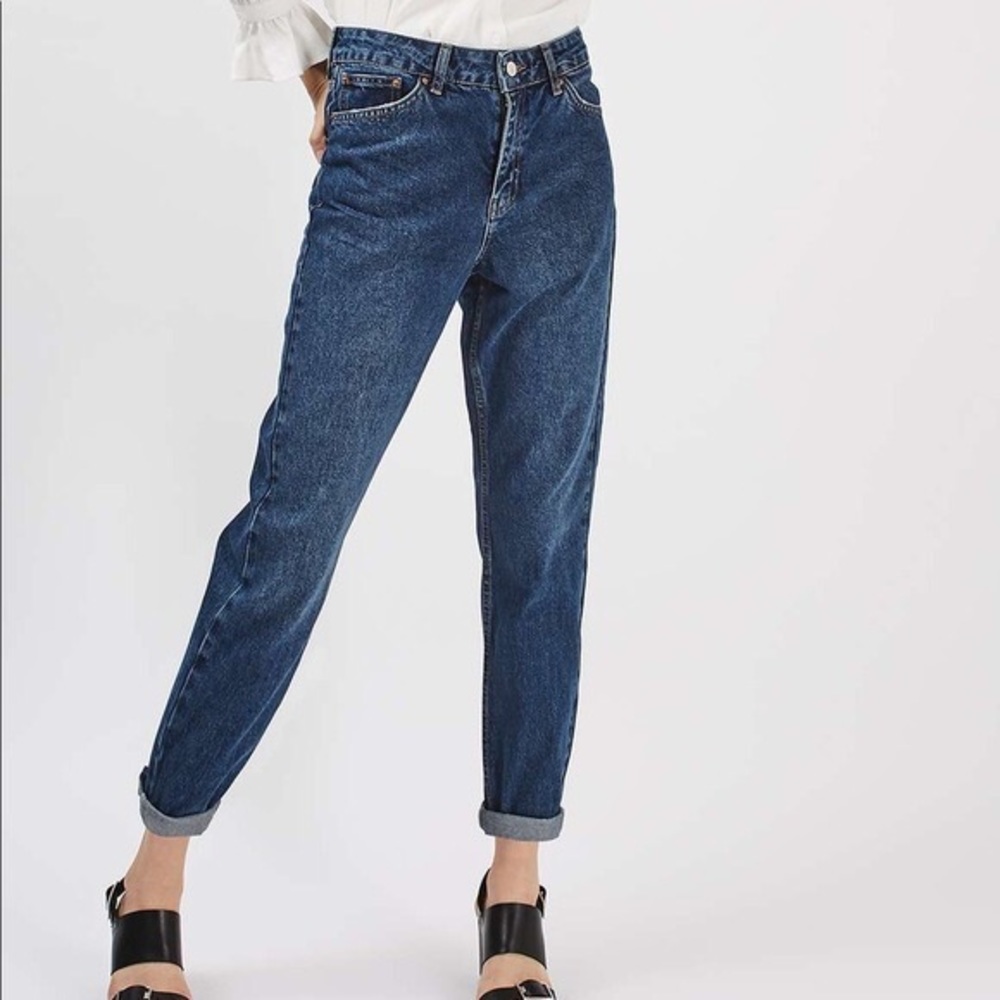Topshop Petite Mom Jeans Dark Wash Sz‎ 25